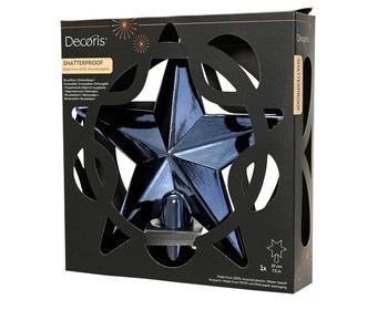 Visuel 1 du produit Cimier forme étoile en plastique recyclé bleu nuit - Ø 20 cm