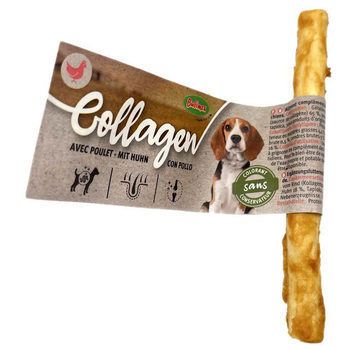 Visuel 1 du produit Friandise à mâcher pour chien en vrac stick de collagène au poulet Bubimex – 13 cm – Prix à la pièce
