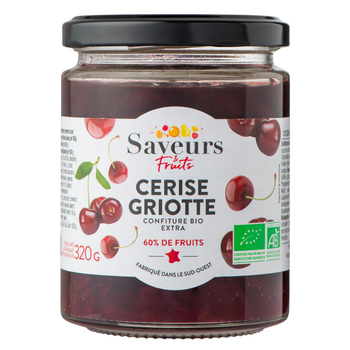 Visuel 1 du produit Confiture extra de cerise griotte bio Saveurs fruits - 320 g