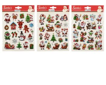 Visuel 1 du produit Planche d’autocollants de Noël multicolores en PVC - 16 cm