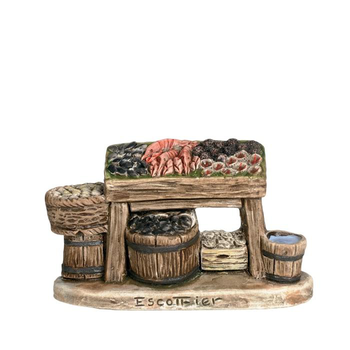 Visuel 1 du produit Accessoire de crèche de Noël banc de coquillage Santons Escoffier - 8 x 4 x 5 cm