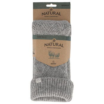 Visuel 1 du produit Chaussettes d'intérieur en laine coloris gris Apollo Structure - 39/42