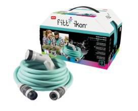Visuel 1 du produit Tuyau extensible bleu équipé avec accessoires et pistolet Fitt Ikon - 20 m