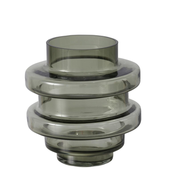 Visuel 1 du produit Vase gris en verre forme contemporaine Cytra - Ø 22 x 24 cm