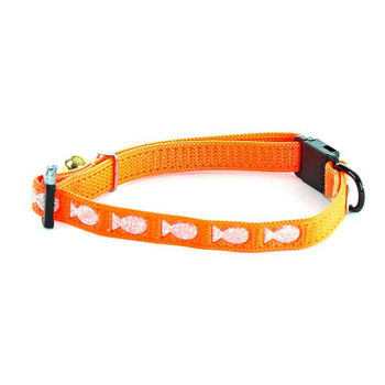 Visuel 1 du produit Collier Argent pour chat orange motif poissons