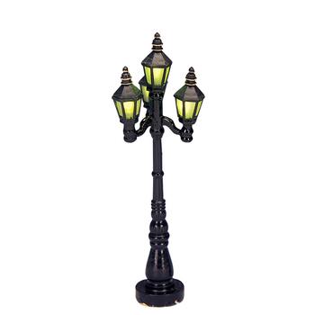 Visuel 1 du produit Décoration pour village de Noël vieux lampadaire anglais coloris noir en plastique à piles Lemax - 11,5 x 3,5 x 3,5 cm