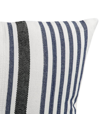 Visuel 1 du produit Coussin décoratif carré lignes coloris multicolore en coton - 45 x 45 cm