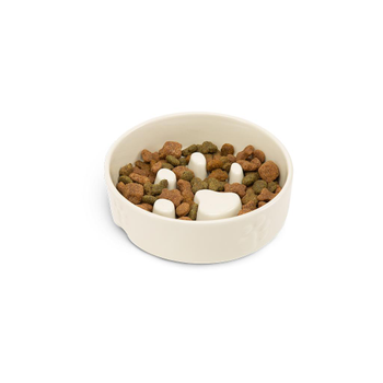 Visuel 1 du produit Gamelle anti-glouton pour chien en grès coloris beige clair Scruffs - 16 x 16 x 5 cm
