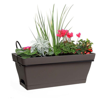 Visuel 1 du produit Jardinière Babyroméo + soucoupe clipsée et support métal Taupe