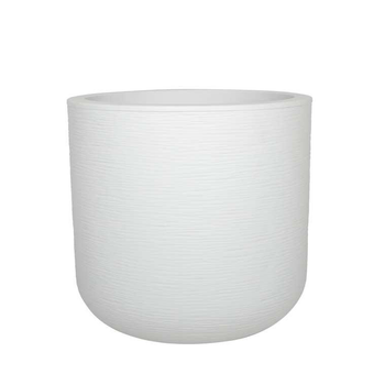Visuel 1 du produit Pot rond blanc cérusé Eda Plastique graphit up - Ø 38,5 x 36,8 cm