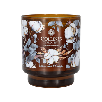 Visuel 1 du produit Bougie parfumée en verre décoré senteur Coton des Champs Collines de Provence – 220 g