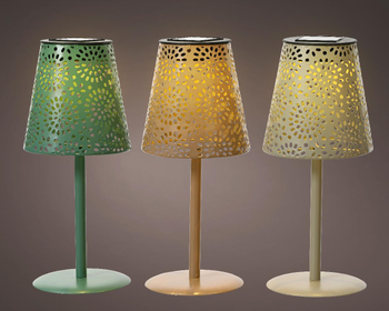 Visuel 1 du produit Lampe solaire coloris multicolore en métal - Ø 12,5 x 28,5 cm