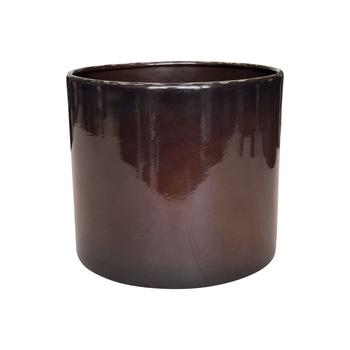 Visuel 1 du produit Pot cylindrique en métal recyclé coloris brun flambé Upcycle Cylindre - Ø 21 x H 18 cm