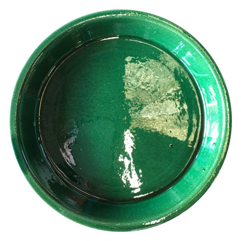 Visuel 1 du produit Soucoupe en terre émaillée vert Jade Les Poteries d’Albi - Ø 41 cm