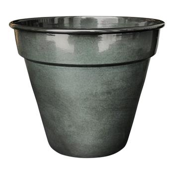 Visuel 1 du produit Pot conique en métal recyclé coloris gris océan vif Upcycle Conique - Ø 20,5 x H 18 cm