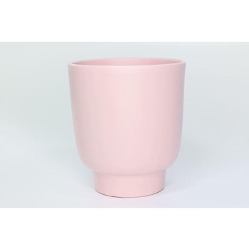 Visuel 1 du produit Cache-pot en céramique rose mat Haut Calm - Ø 13/12 x H 15 cm