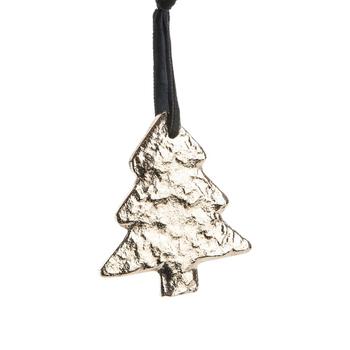Visuel 1 du produit Suspension sapin en aluminium argenté - 7,5 x 8 cm