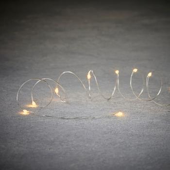 Visuel 1 du produit Guirlande lumineuse de Noël micro LED blanc orangé câble blanc à piles intérieur - 3 m