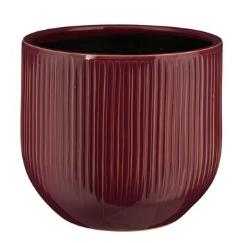 Visuel 1 du produit Pot rond cannelé coloris violet Pablo - 20 x Ø 25 cm