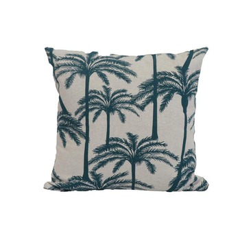 Visuel 1 du produit Coussin déco carré en polyester/coton bleu canard Zabeth - 40 x 40 x 15 cm