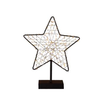 Visuel 1 du produit Décoration de Noël lumineuse étoile à poser coloris noir micro LED blanc chaud fil noir à piles - H 45 cm