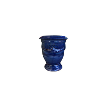 Visuel 1 du produit Vase Anduze bleu en terre cuite émaillée H 14 x Ø 12 cm
