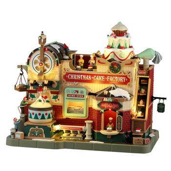 Visuel 1 du produit Village de Noël fabrique de gâteau de Noël lumineux, animé, musical en résine coloris multicolore avec adaptateur  Lemax Caddington Village