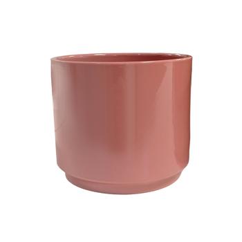 Visuel 1 du produit Cache-pot en céramique coloris lychee Oslo Seventies - Ø 19 x H 16 cm