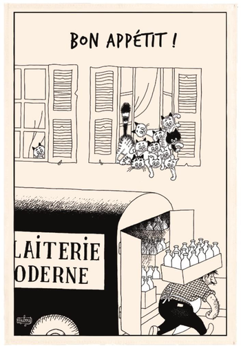 Visuel 1 du produit Torchon beige en coton Dubout Bon Appétit - 48 x 72 cm