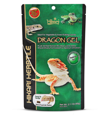 Visuel 1 du produit Nourriture en gel pour agame barbu aux légumes et insectes Hikari Herptile Dragongel - 60 g