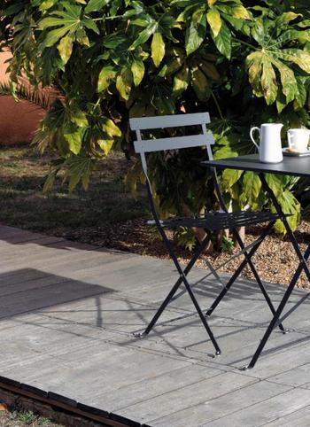 Visuel 1 du produit Chaise pliante métal, modèle Cuba, gris - PROLOISIRS