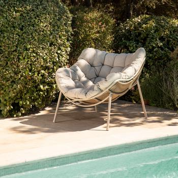 Visuel 1 du produit Fauteuil relaxant coloris beige en acier Cocoon II - 114 x 96 x 83 cm