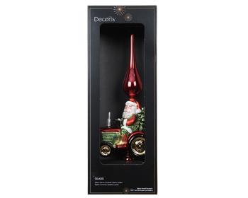 Visuel 1 du produit Cimier pic Père Noël en verre multicolore - 10,5 x 5,5 x 30 cm