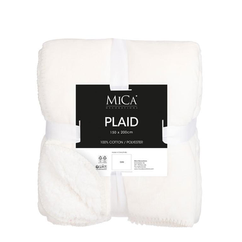 Visuel 1 du produit Plaid polaire blanc cassé en polyester Mardy - 200 x 150 cm