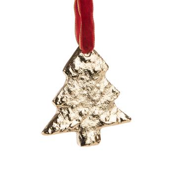 Visuel 1 du produit Suspension sapin en aluminium doré - 7,5 x 8 cm