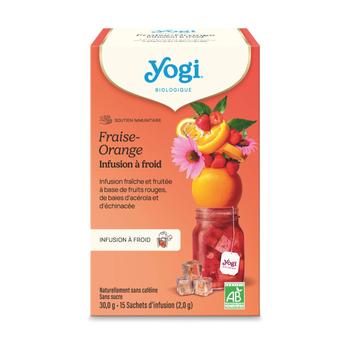 Visuel 1 du produit Infusion à froid bio fraise orange Yogi Tea - 15 sachets