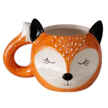 Visuel 1 du produit Mug renard en poterie orange 350 ml Fuchsi - 14,2 x 10,2 x 9,9 cm