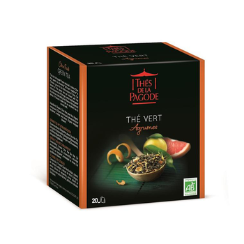 Visuel 1 du produit Thé vert Agrumes bio Thés de la Pagode - 40 g / 20 infusettes