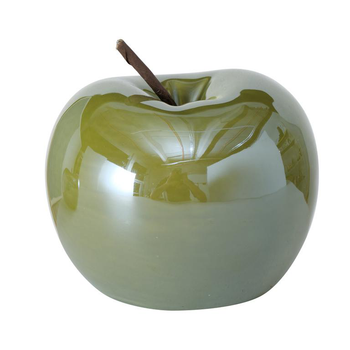 Visuel 1 du produit Pomme décorative en poterie verte Perly verte petit modèle - Ø 7 x H 7 cm