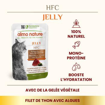 Visuel 1 du produit Pâtée pour chat HFC Jelly au filet de thon et algues Almo Nature - 55 g