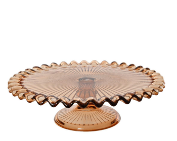 Visuel 1 du produit Présentoir à gâteau en verre brun - Ø 25 x H 7,5 cm