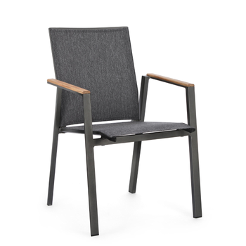 Visuel 1 du produit Fauteuil Capucine coloris gris en bois en aluminium et teck - 59 x 61 x 88 cm