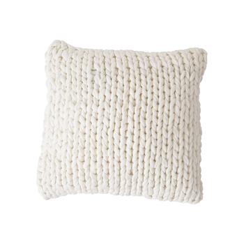 Visuel 1 du produit Coussin carré en tricot crème - 45 x 45 cm