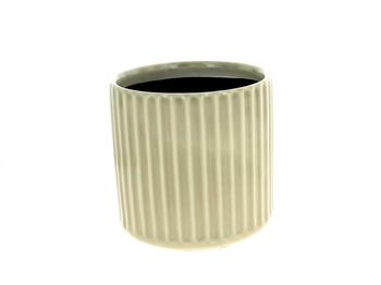 Visuel 1 du produit Cache-pot coloris gris en céramique Orchidée - Ø 13,5 x 14 cm