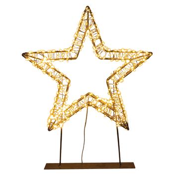 Visuel 1 du produit Décoration lumineuse de Noël étoile à poser micro LED blanc orangé flash minuterie variateur intérieur extérieur - Ø 36 cm x H 3 cm