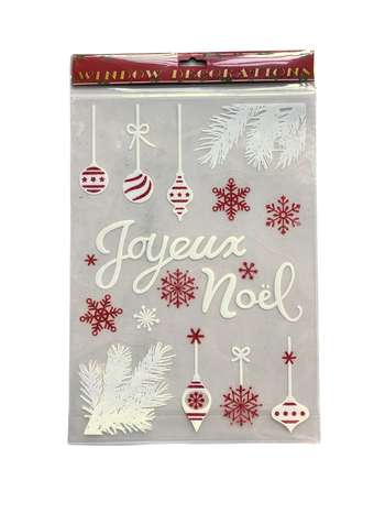 Visuel 1 du produit Sticker argent et blanc traîneau du Père Noël - 28,5 x 40 cm