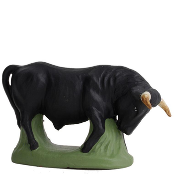 Visuel 1 du produit Animal de crèche de Noël taureau tête baissée Santons Escoffier - 7 cm