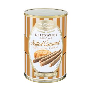 Visuel 1 du produit Gaufrettes roulées au caramel en boîte métal Borgo - 135 g
