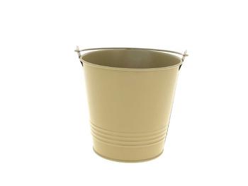 Visuel 1 du produit Cache-pot seau en zinc coloris taupe - Ø 13 x H 12,5 cm
