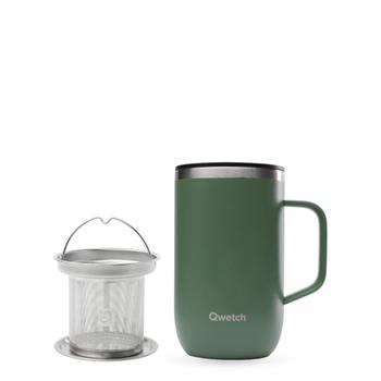 Visuel 1 du produit Mug isotherme en inox recyclé Qwetch Active Matt kaki - 470 ml